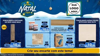 Modelo de TV para TV Horizontal com o tema O Melhor Natal É Aqui! para Pisos e revestimentos