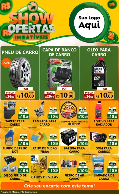 Modelo de Encarte para Encarte Grande com o tema Show de Ofertas Imbatíveis para Auto peças