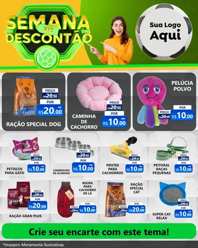 Modelo de Rede Social para Feed Instagram com o tema Semana de Descontão - Copa para Pet Shop