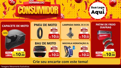 Modelo de TV para TV Horizontal com o tema Semana do Consumidor para Moto peças