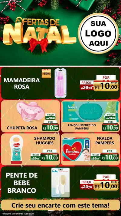 Modelo de TV para TV Vertical com o tema Ofertas de Natal para Bebês