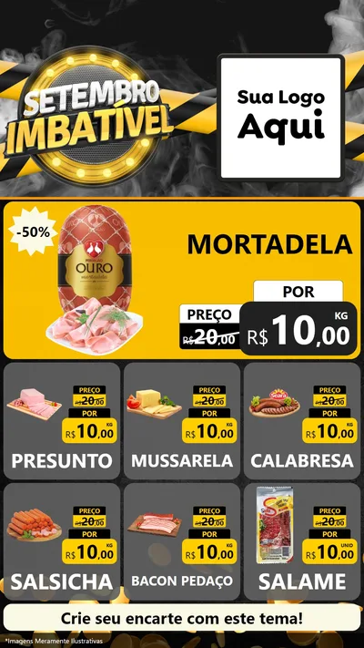 Modelo de Rede Social para Stories com o tema Setembro Imbatível para Frios e Laticínios