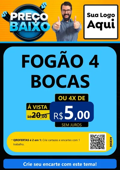 Modelo de Cartaz para Cartaz A4 Vertical com o tema Preço Baixo para Móveis e Eletro