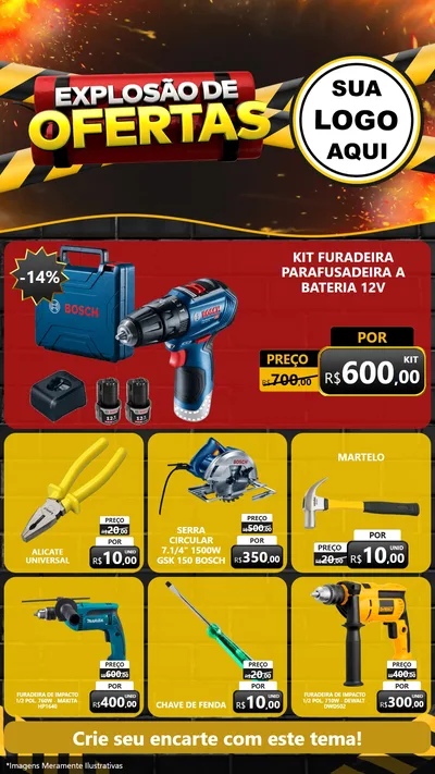 Modelo de Rede Social para Stories com o tema Explosão de Ofertas para Maquinas e Ferramentas