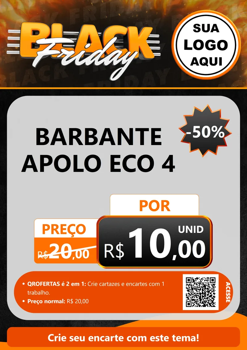 Modelo de Cartaz para Cartaz A4 Vertical com o tema Black Friday para Armarinho e Aviamentos