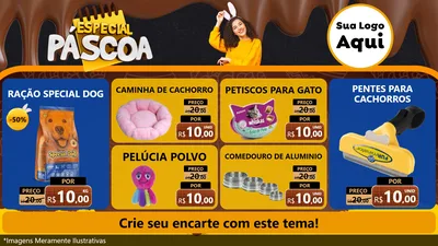 Modelo de TV para TV Horizontal com o tema Especial Páscoa para Pet Shop