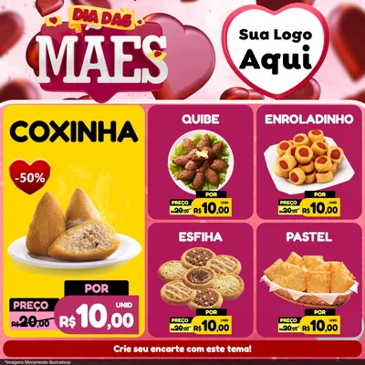 Modelo de Rede Social para Feed Facebook com o tema Dia Das Mães para Salgadaria