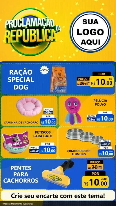 Modelo de TV para TV Vertical com o tema Proclamação da República para Pet Shop