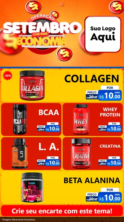 Modelo de TV para TV Vertical com o tema Operação Setembro Com Muita Economia para Suplementos alimentares
