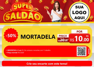 Modelo de Cartaz para Cartaz A4 Horizontal com o tema Super Saldão para Frios e Laticínios