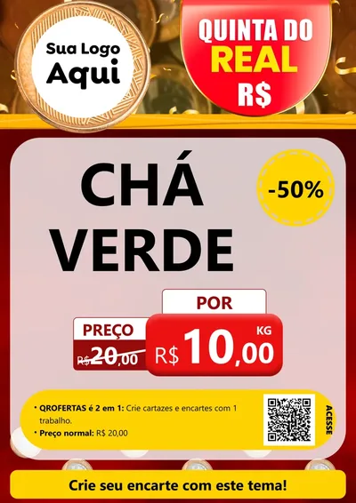 Modelo de Cartaz para Cartaz A4 Vertical com o tema Quinta do Real para Produtos Naturais