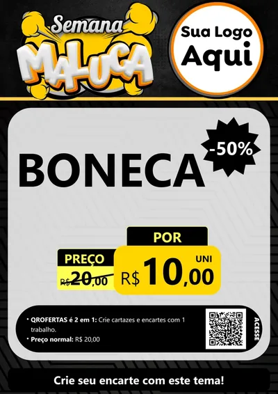 Modelo de Cartaz para Cartaz A4 Vertical com o tema Semana Maluca para Brinquedos