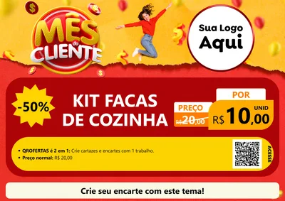 Modelo de Cartaz para Cartaz A4 Horizontal com o tema Mês do Cliente para Utilidades Domésticas