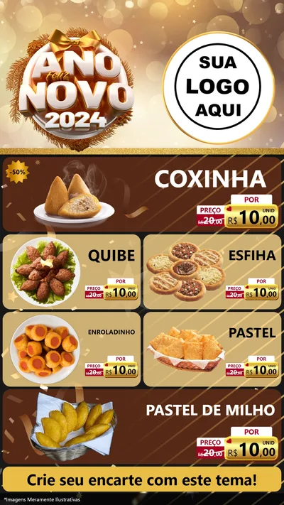 Modelo de TV para TV Vertical com o tema Feliz Ano Novo 2027 para Salgadaria