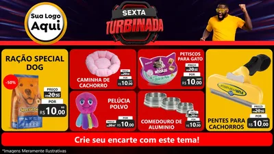 Modelo de TV para TV Horizontal com o tema Sexta Turbinada para Pet Shop