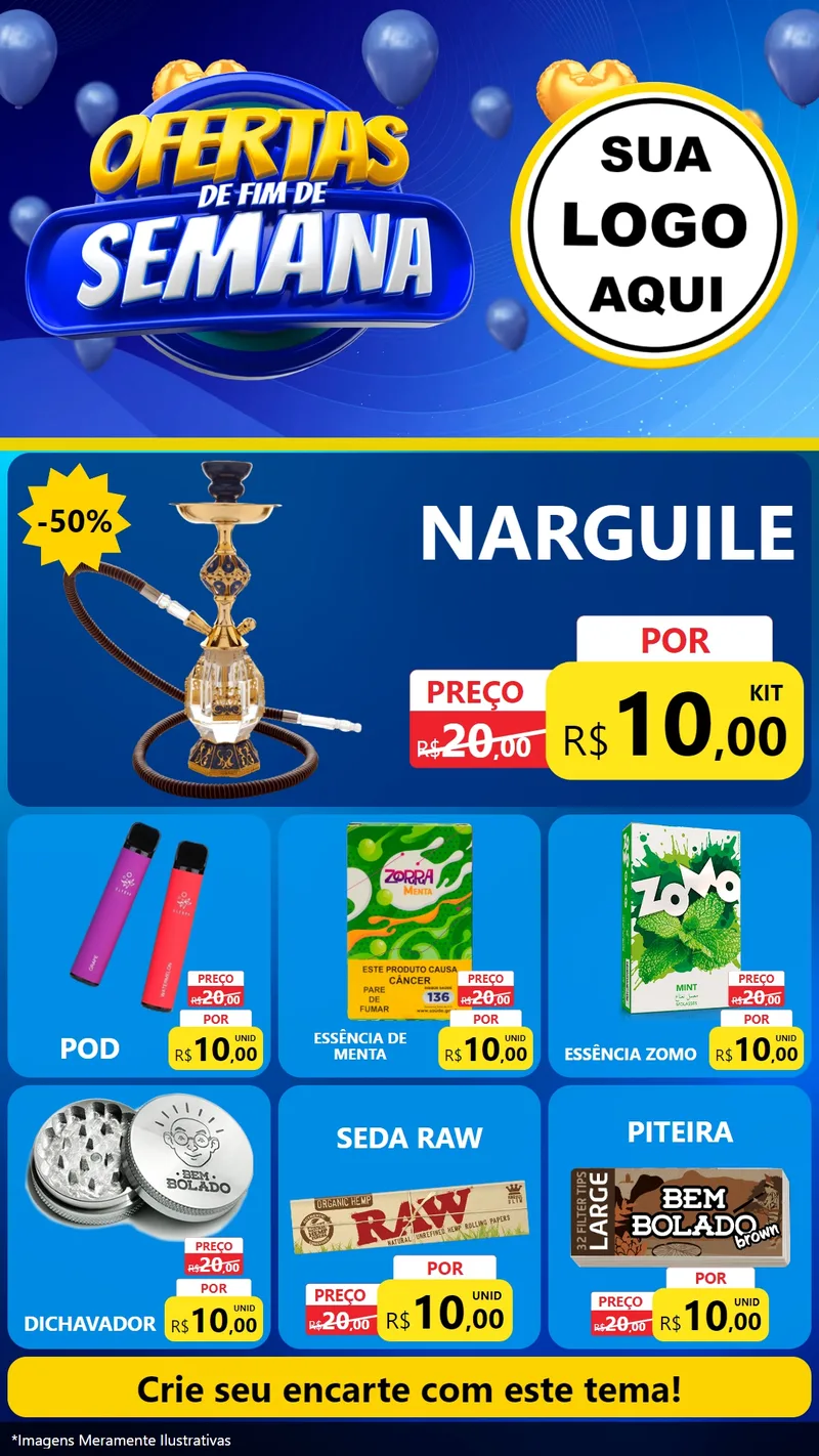 Modelo de Rede Social para Stories com o tema Ofertas de Fim de Semana para Tabacaria