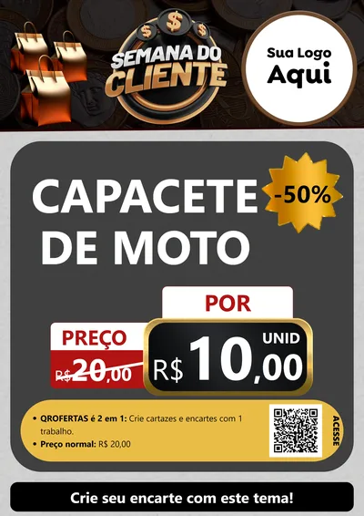 Modelo de Cartaz para Cartaz A4 Vertical com o tema Semana do Cliente para Moto peças