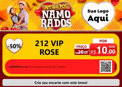 Modelo de Cartaz para Cartaz A4 Horizontal com o tema Arraiá dos Namorados para Perfumes