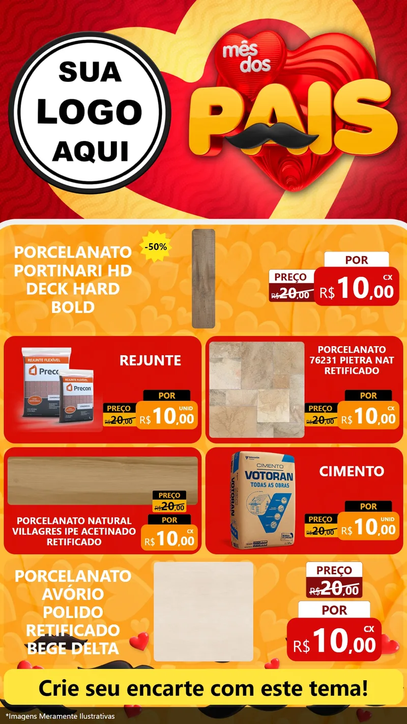 Modelo de TV para TV Vertical com o tema Mês Dos Pais para Pisos e revestimentos