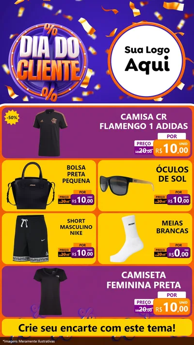 Modelo de TV para TV Vertical com o tema Dia do Cliente para Roupas e acessórios