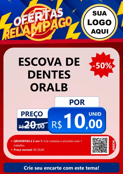 Modelo de Cartaz para Cartaz A4 Vertical com o tema Ofertas Relâmpago para Higiene Pessoal