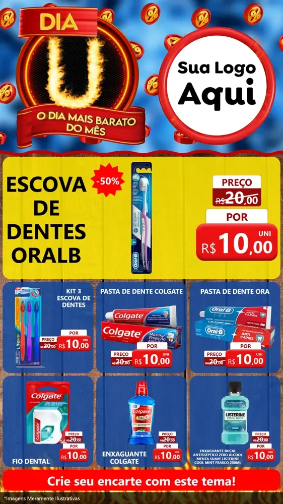Modelo de Rede Social para Stories com o tema Dia U - O Dia Mais Barato Do Mês para Higiene Pessoal