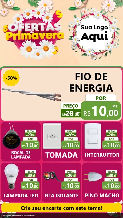 Modelo de Rede Social para Stories com o tema Ofertas de Primavera para Materiais Elétricos