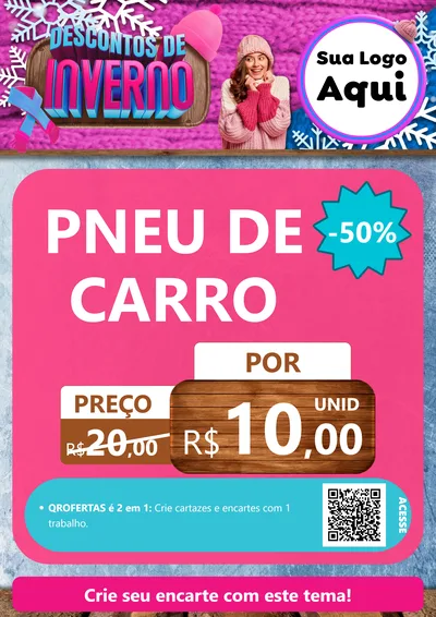 Modelo de Cartaz para Cartaz A4 Vertical com o tema Descontos de Inverno para Auto peças