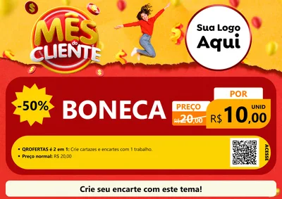 Modelo de Cartaz para Cartaz A4 Horizontal com o tema Mês do Cliente para Brinquedos