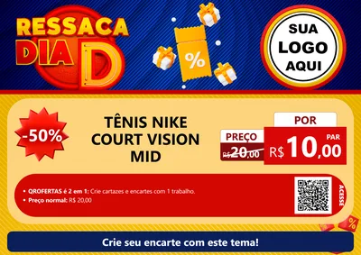 Modelo de Cartaz para Cartaz A4 Horizontal com o tema Ressaca Dia D para Calçados