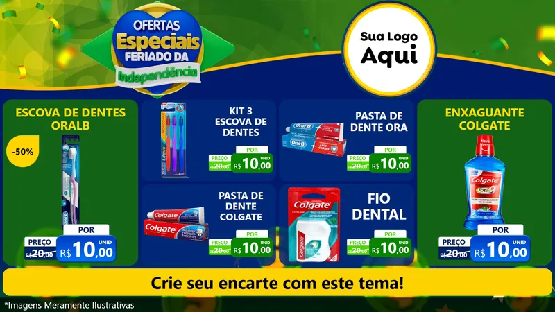 Modelo de TV para TV Horizontal com o tema Ofertas Especiais Feriado da Independência para Higiene Pessoal