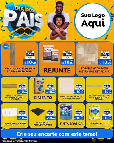 Modelo de Rede Social para Feed Instagram com o tema Dia dos Pais para Pisos e revestimentos