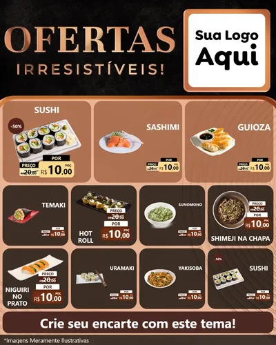 Modelo de Rede Social para Feed Instagram com o tema Ofertas Irresistíveis! para Comida japonesa