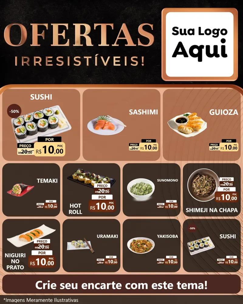 Modelo de Rede Social para Feed Instagram com o tema Ofertas Irresistíveis! para Comida japonesa