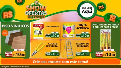 Modelo de TV para TV Horizontal com o tema Show de Ofertas Imbatíveis para Material para Construção