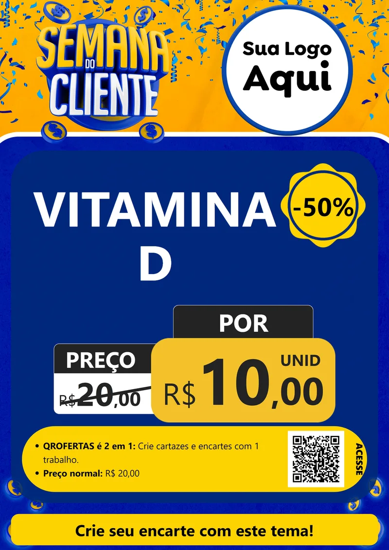 Modelo de Cartaz para Cartaz A4 Vertical com o tema Semana do Cliente para Farmácia