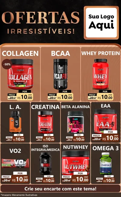 Modelo de Encarte para Encarte Grande com o tema Ofertas Irresistíveis! para Suplementos alimentares