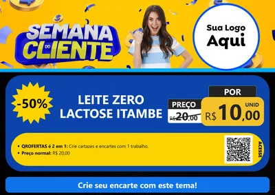 Modelo de Cartaz para Cartaz A4 Horizontal com o tema Semana do Cliente para Frios e Laticínios