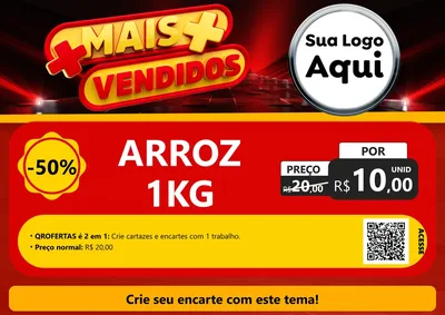 Modelo de Cartaz para Cartaz A4 Horizontal com o tema Mais Vendidos para Supermercado