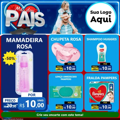 Modelo de Rede Social para Feed Facebook com o tema Mês Dos Pais para Bebês