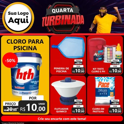 Modelo de Rede Social para Feed Facebook com o tema Quarta Turbinada para Produtos para Piscina