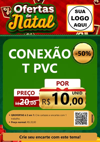 Modelo de Cartaz para Cartaz A4 Vertical com o tema Ofertas de Natal para Tubos e conexões