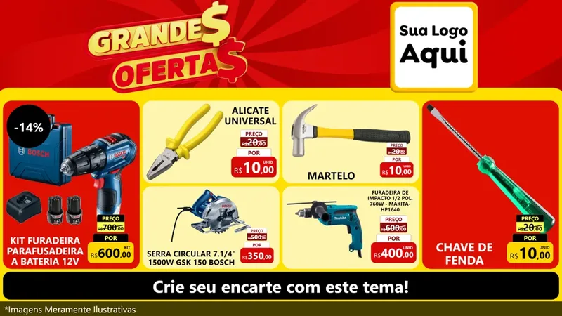 Modelo de TV para TV Horizontal com o tema Grandes Ofertas para Maquinas e Ferramentas