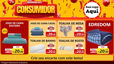Modelo de TV para TV Horizontal com o tema Semana do Consumidor para Cama, Mesa e Banho