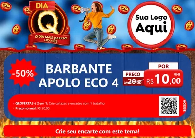 Modelo de Cartaz para Cartaz A4 Horizontal com o tema Dia Q - O Dia Mais Barato Do Mês para Armarinho e Aviamentos