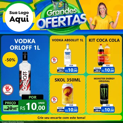 Modelo de Rede Social para Feed Facebook com o tema Grandes Ofertas para Distribuidora de bebidas