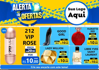 Modelo de Encarte para Encarte A4 Horizontal com o tema Alerta de Ofertas para Perfumes