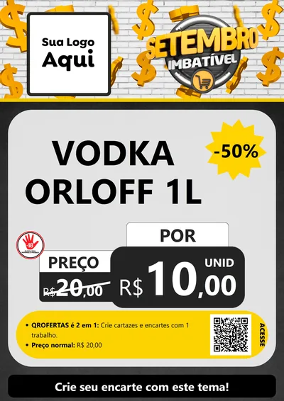 Modelo de Cartaz para Cartaz A4 Vertical com o tema Setembro Imbatível para Distribuidora de bebidas