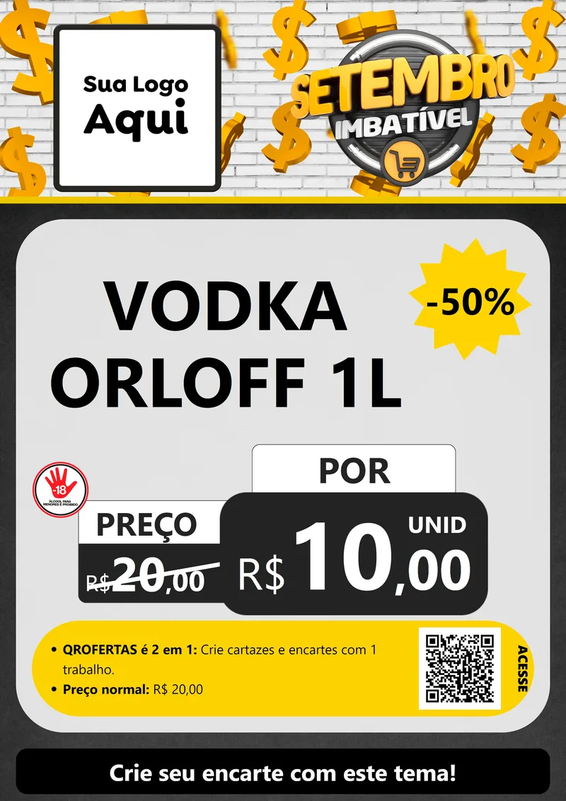 Modelo de Cartaz para Cartaz A4 Vertical com o tema Setembro Imbatível para Distribuidora de bebidas