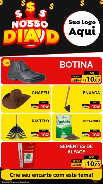 Modelo de TV para TV Vertical com o tema Nosso Dia D para Agropecuária
